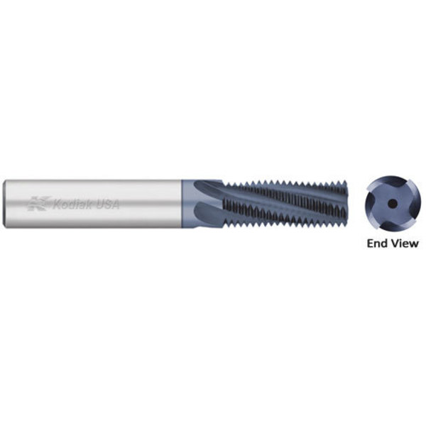 Kodiak Cutting Tools 7/16 20 Solid Carbide Threadmill UN Threads Coolant Fed ALTIN Coated 5562609